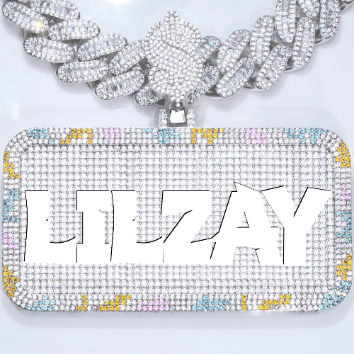 CUSTOM LETTER NECKLACE 3D COLORFUL SQUARE