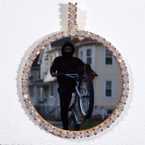LARGE 3D CIRCLE CUSTOM PICTURE PENDANT