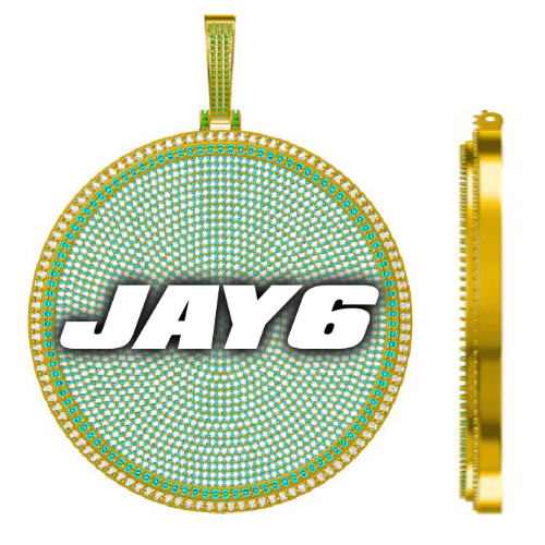 CUSTOM LETTER NECKLACE 3D BIG DISC