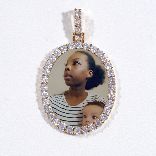 3D Oval Custom Picture Pendant