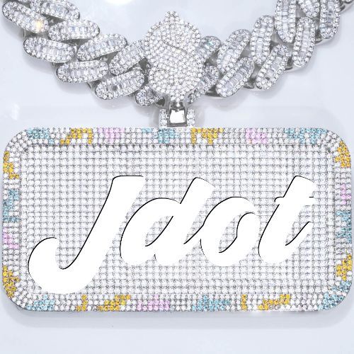 CUSTOM LETTER NECKLACE 3D COLORFUL SQUARE