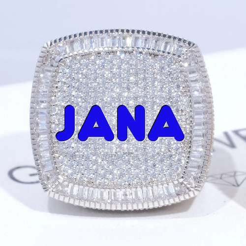 CUSTOM LETTER 3D ICED RING
