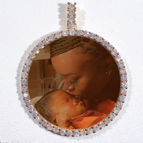 LARGE 3D CIRCLE CUSTOM PICTURE PENDANT