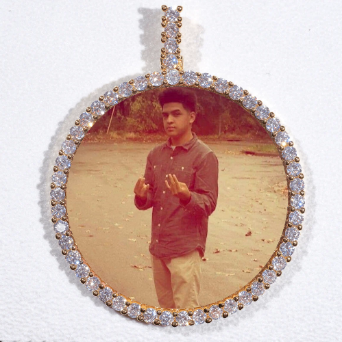 LARGE 3D CIRCLE CUSTOM PICTURE PENDANT