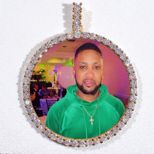 LARGE 3D CIRCLE CUSTOM PICTURE PENDANT