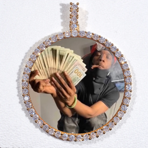 LARGE 3D CIRCLE CUSTOM PICTURE PENDANT