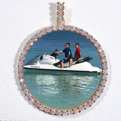 LARGE 3D CIRCLE CUSTOM PICTURE PENDANT