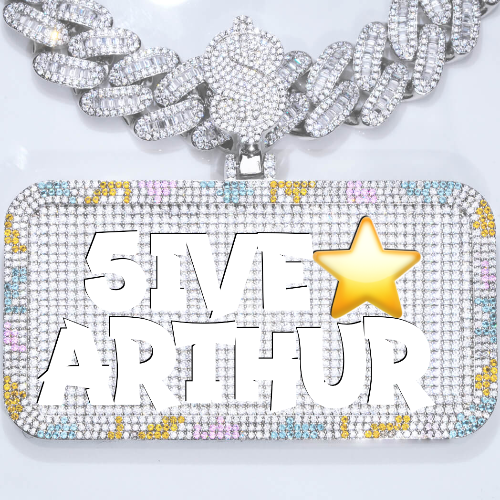 CUSTOM LETTER NECKLACE 3D COLORFUL SQUARE