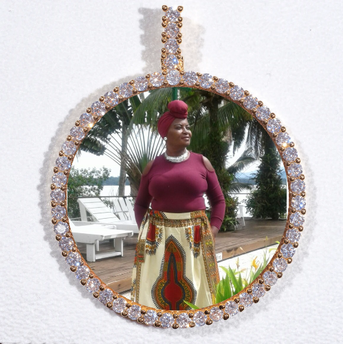 LARGE 3D CIRCLE CUSTOM PICTURE PENDANT