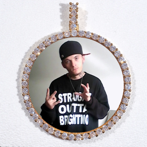 LARGE 3D CIRCLE CUSTOM PICTURE PENDANT