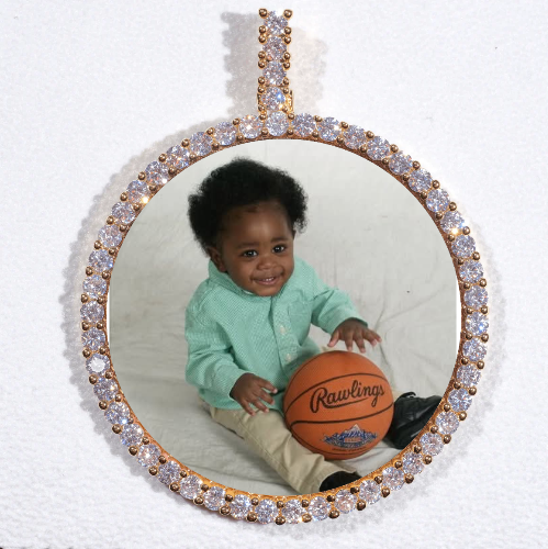 LARGE 3D CIRCLE CUSTOM PICTURE PENDANT