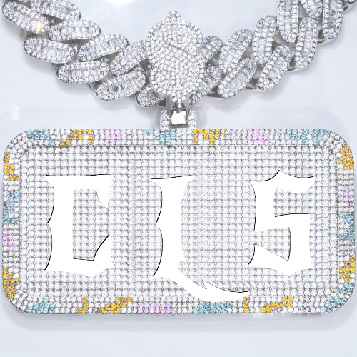 CUSTOM LETTER NECKLACE 3D COLORFUL SQUARE