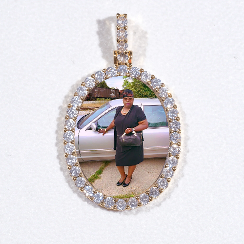 3D Oval Custom Picture Pendant