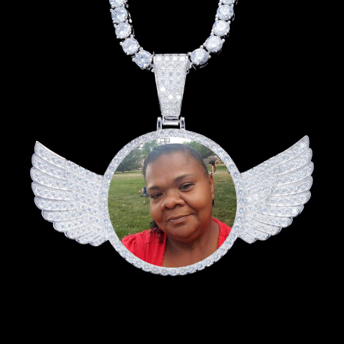 925S & VVS Moissanite 3D Wing Custom Picture Pendant
