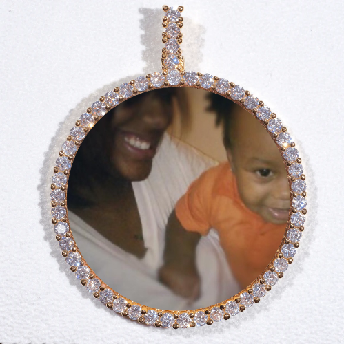 LARGE 3D CIRCLE CUSTOM PICTURE PENDANT