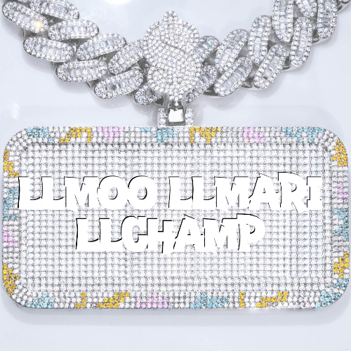 CUSTOM LETTER NECKLACE 3D COLORFUL SQUARE