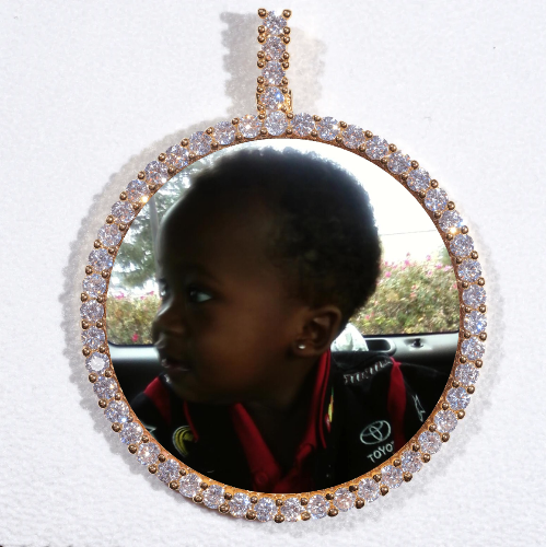 LARGE 3D CIRCLE CUSTOM PICTURE PENDANT