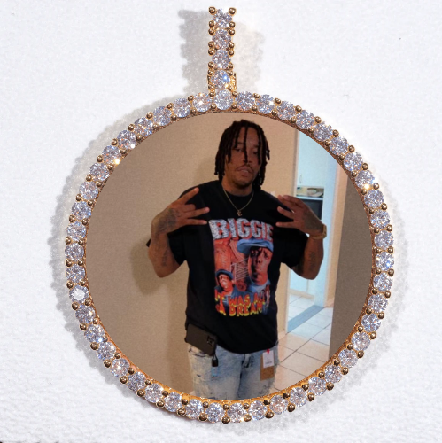 LARGE 3D CIRCLE CUSTOM PICTURE PENDANT