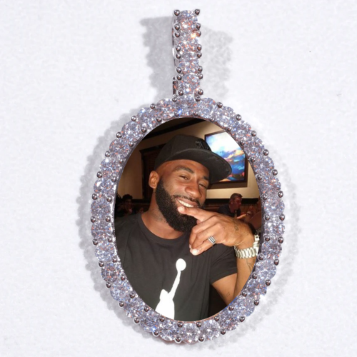 Large 3D Oval Custom Picture Pendant