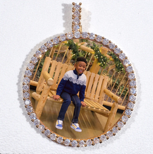 LARGE 3D CIRCLE CUSTOM PICTURE PENDANT