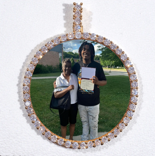 LARGE 3D CIRCLE CUSTOM PICTURE PENDANT