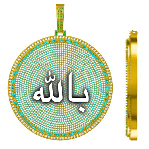 CUSTOM LETTER NECKLACE 3D BIG DISC