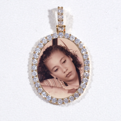 3D Oval Custom Picture Pendant