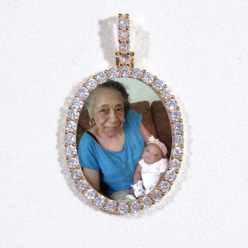 3D Oval Custom Picture Pendant