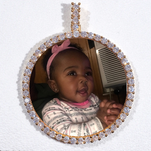 LARGE 3D CIRCLE CUSTOM PICTURE PENDANT