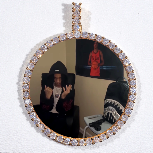 LARGE 3D CIRCLE CUSTOM PICTURE PENDANT