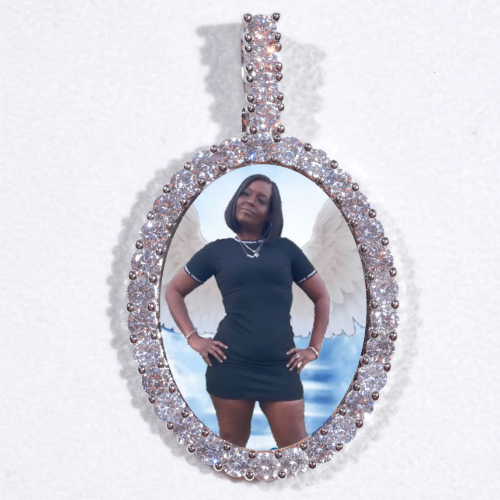 Large 3D Oval Custom Picture Pendant