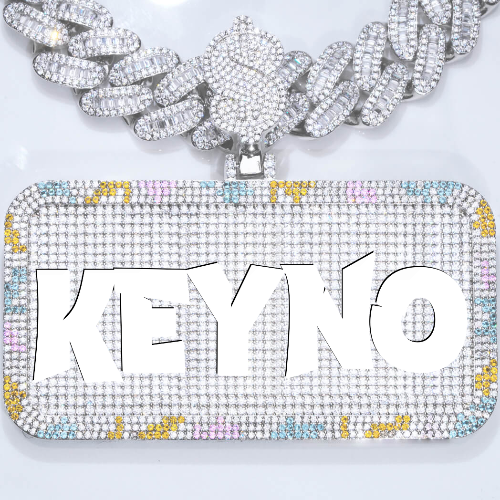 CUSTOM LETTER NECKLACE 3D COLORFUL SQUARE