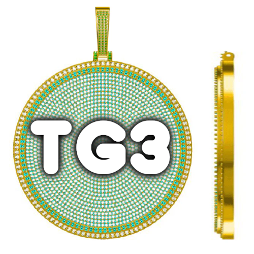 CUSTOM LETTER NECKLACE 3D BIG DISC