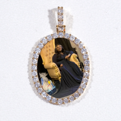 3D Oval Custom Picture Pendant