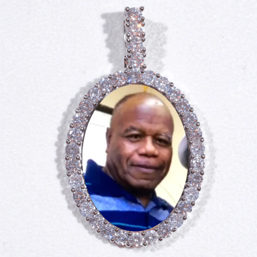 Large 3D Oval Custom Picture Pendant
