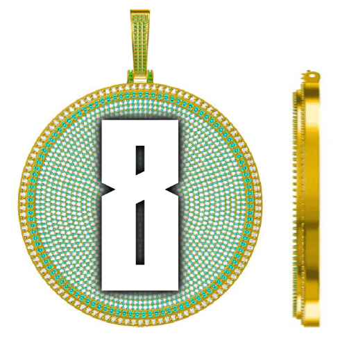 CUSTOM LETTER NECKLACE 3D BIG DISC