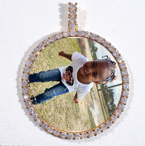 LARGE 3D CIRCLE CUSTOM PICTURE PENDANT