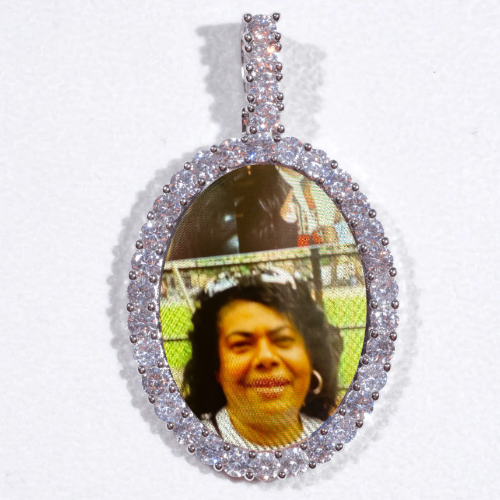 Large 3D Oval Custom Picture Pendant