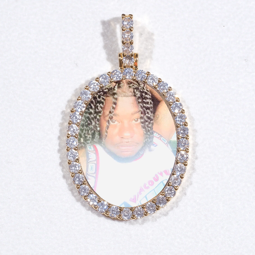 3D Oval Custom Picture Pendant