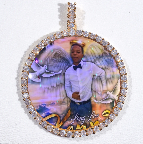 LARGE 3D CIRCLE CUSTOM PICTURE PENDANT