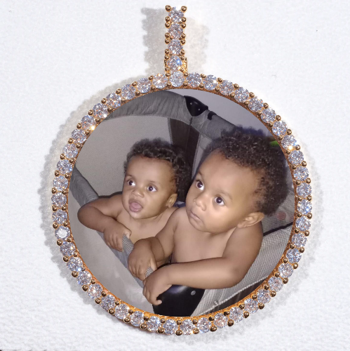 LARGE 3D CIRCLE CUSTOM PICTURE PENDANT
