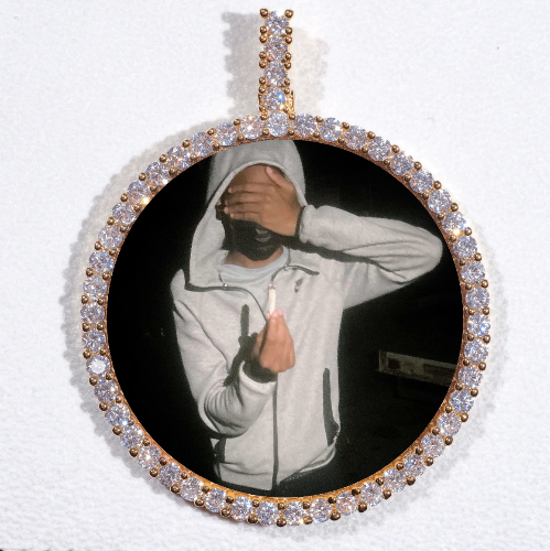 LARGE 3D CIRCLE CUSTOM PICTURE PENDANT