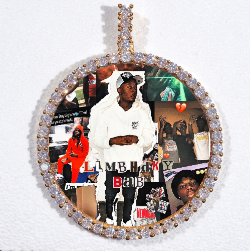LARGE 3D CIRCLE CUSTOM PICTURE PENDANT