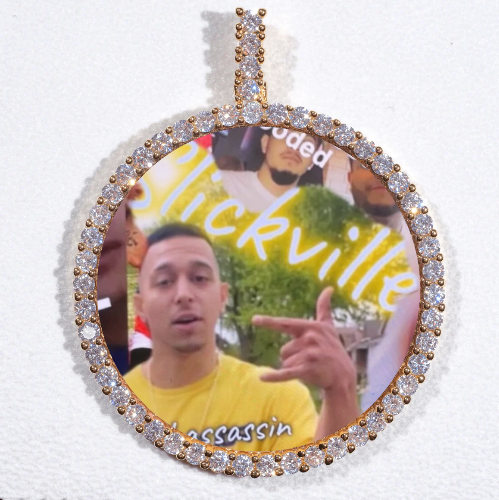 LARGE 3D CIRCLE CUSTOM PICTURE PENDANT