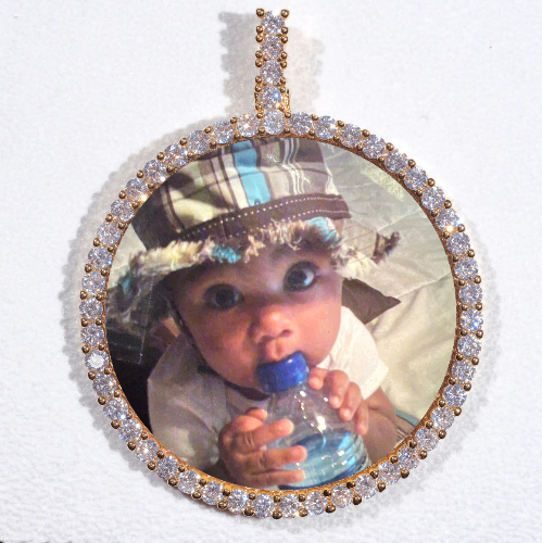 LARGE 3D CIRCLE CUSTOM PICTURE PENDANT