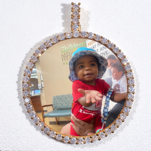 LARGE 3D CIRCLE CUSTOM PICTURE PENDANT