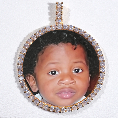 LARGE 3D CIRCLE CUSTOM PICTURE PENDANT