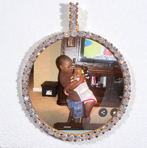LARGE 3D CIRCLE CUSTOM PICTURE PENDANT