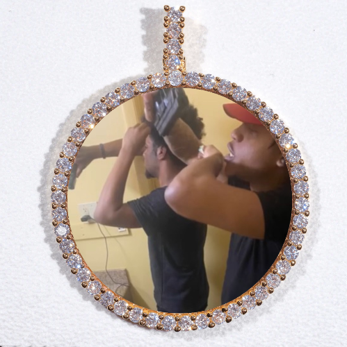 LARGE 3D CIRCLE CUSTOM PICTURE PENDANT