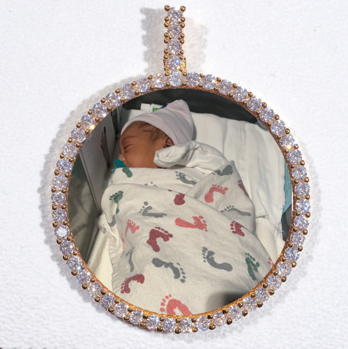 LARGE 3D CIRCLE CUSTOM PICTURE PENDANT